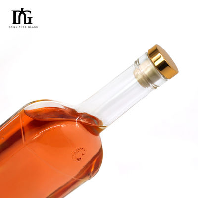 Γυάλινο κολάρο 750ml 700ml 500ml στρογγυλό μπουκάλι κρασιού για οινοπνευματώδη ποτά