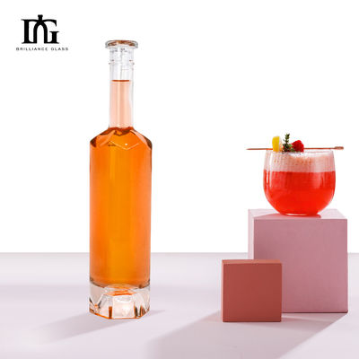 Ουίσκι Βότκα Τζιν Ρουμ 700ml Στρογγυλό Διαυγές γυάλινο μπουκάλι με φελλό και καπάκι με βίδα