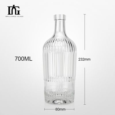 700 ml/750 ml/1000 ml Διαυγές γυάλινο στρογγυλό κενό μπουκάλι κρασιού και ρούμι με τύπου σφραγίσματος από φελλό