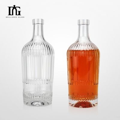 700 ml/750 ml/1000 ml Διαυγές γυάλινο στρογγυλό κενό μπουκάλι κρασιού και ρούμι με τύπου σφραγίσματος από φελλό