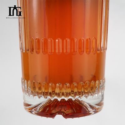 700 ml/750 ml/1000 ml Διαυγές γυάλινο στρογγυλό κενό μπουκάλι κρασιού και ρούμι με τύπου σφραγίσματος από φελλό