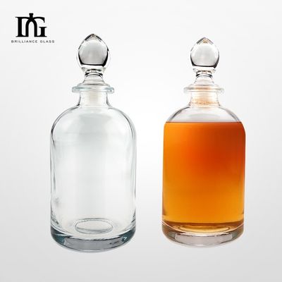 500 ml σαφές γυάλινο φρούτο κρασί μπουκάλι οινοπνεύματος με κούρκο χαραγμένη επιφάνεια χειρισμού