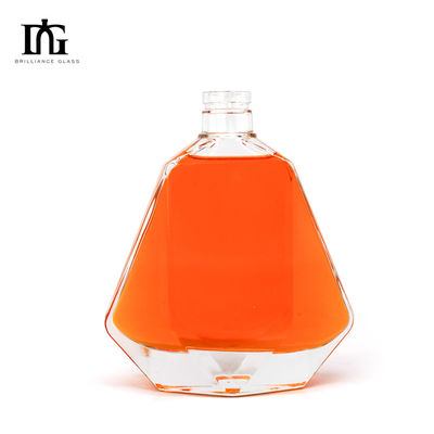 Εγγραφισμένη επιφάνεια 750 ml τετραγωνικό γυάλινο μπουκάλι κρασιού για ποτό