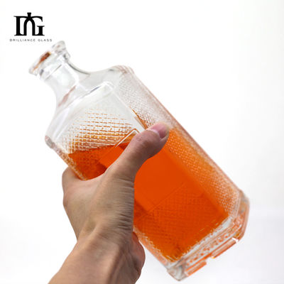 Προσαρμοσμένο φιαλίδιο γυαλιού 700 ml χωρητικότητας για οινοπνευματώδη ποτά ουίσκι βότκα τζιν τεκίλα