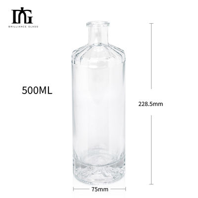 Παρέχεται δωρεάν 500 ml σαφείς γυάλινες μπουκάλες ποτών με φελλό και παχύ πάτωμα