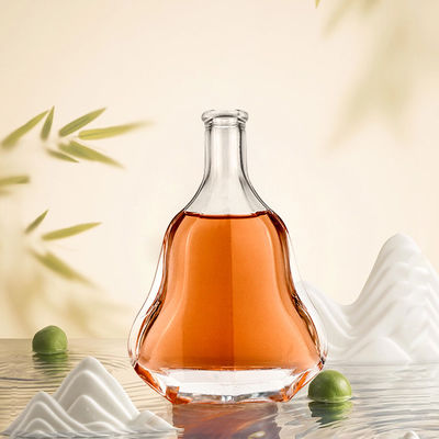 Υλικό γυάλινου σώματος 500 ml μπουκάλι οινοπνευματωδών ποτών με φελλό διαυγές κενό μπουκάλι ειδικού σχήματος