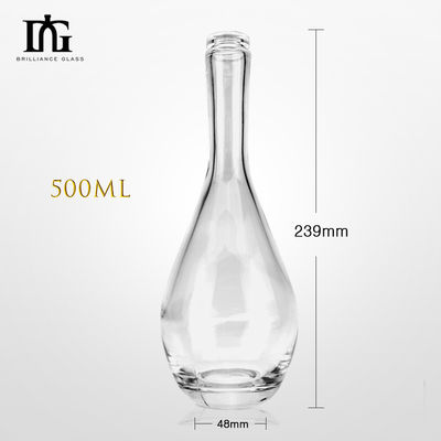500 ml/700 ml/750 ml Τελικό Προσαρμόσιμο Νεστρός Μακρύ λαιμό Σαμπάνια Βότκα γυάλινο μπουκάλι κρασιού