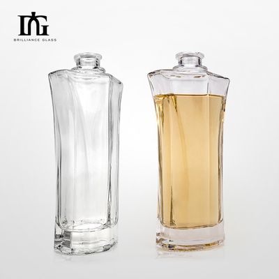 Γυάλινο μπουκάλι ποτών με χρυσό φελλό καπάκι διαφανής βότκα γυάλινο μπουκάλι μπύρα