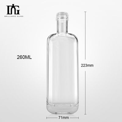 260Ml τετραγωνικό μπουκάλι γυαλιού κρασιού με φελλό για προσαρμοσμένες επιλογές χαρακτικής και ζωγραφικής