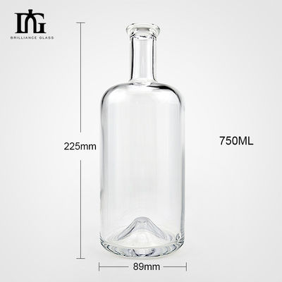 750 ml χωρητικότητα τετραγωνικό γυάλινο μπουκάλι για κρασί και βότκα Custom Crystal Whiskey μπουκάλι