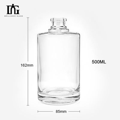 Κελάρι γυαλιού 500 ml Διαφανές Στρογγυλό Άδειο Κελάρι Φρίντ Λικέρ κρασί Ουίσκι Βότκα μπουκάλι με σφραγισμένο κάλυμμα από φελλό