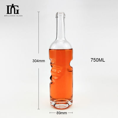 375ml Flint Glass Liquor Wine Gin Whisky Vodka Tequila Φιάλη με φελλό και καπάκι με βίδα