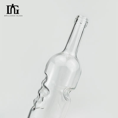 375ml Flint Glass Liquor Wine Gin Whisky Vodka Tequila Φιάλη με φελλό και καπάκι με βίδα