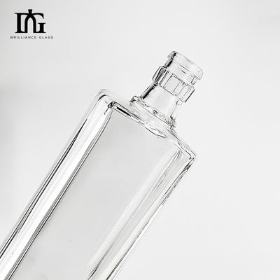 500ml Square Clear Empty Brandy Whisky Glass Flask με αποδεκτό OEM/ODM