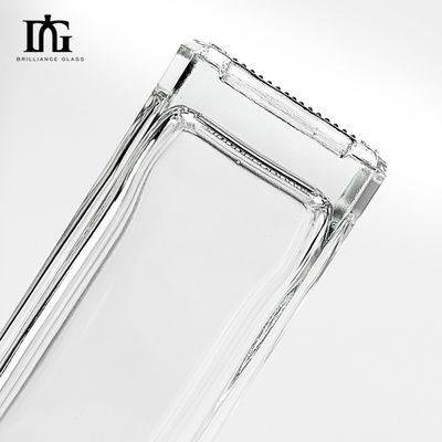 500ml Square Clear Empty Brandy Whisky Glass Flask με αποδεκτό OEM/ODM