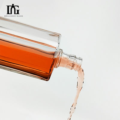 500ml Square Clear Empty Brandy Whisky Glass Flask με αποδεκτό OEM/ODM