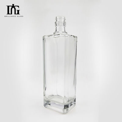 500ml Square Clear Empty Brandy Whisky Glass Flask με αποδεκτό OEM/ODM