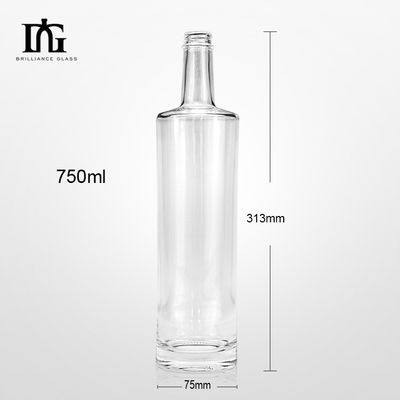 Κλασικά κενά 500 ml Custom Flint Clear Round Glass Flasks για Λικέρ