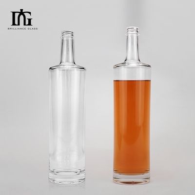 Κλασικά κενά 500 ml Custom Flint Clear Round Glass Flasks για Λικέρ
