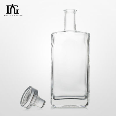 Τετράγωνο σχήμα Super Flint Whisky Tequila Gin Brandy γυάλινο μπουκάλι 500ml 700ml 750ml