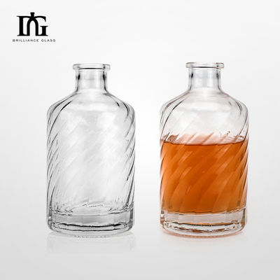 Με χαραγμένο γυάλινο κολάρο 500 ml μπουκάλι βότκα με παχύ πάτωμα και προσαρμοσμένο σχεδιασμό