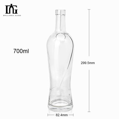 700 ml παχιά μπουκάλια γυαλιού με χαραγμένο κάτω μέρος για οινοπνευματώδη ποτά προσαρμοσμένα και διαθέσιμα ελεύθερα