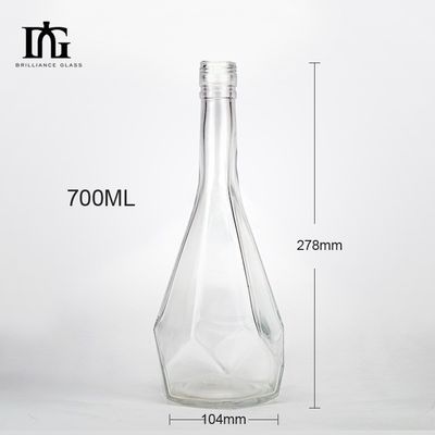 700 ml γυάλινη χαρακτική μοναδικό σχήμα προσαρμοσμένο σχήμα ποτό τζιν βότκα αναψυκτικά μπουκάλι