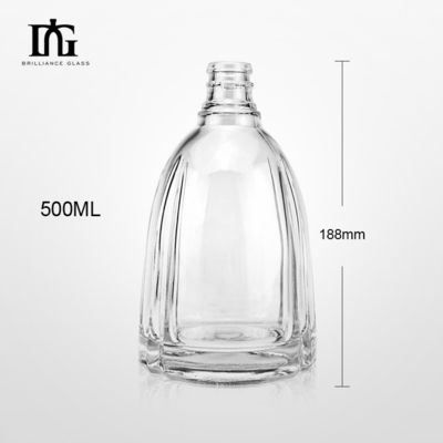 500ml 700ml Custom Super Flint γυάλινα μπουκάλια για ποτά Ουίσκι Βότκα Μπράντυ μοναδικό σχεδιασμό