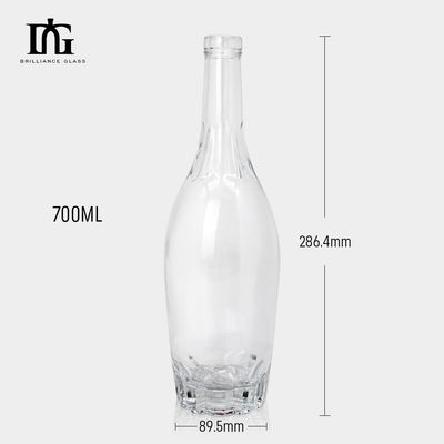 250 ml/500 ml/700 ml/750 ml χωρητικότητα γυάλινο μπουκάλι κόκκινου κρασιού ανθεκτική και αεροστεγή φέτα από φελλό