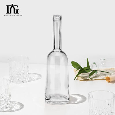 Γυάλινο μπουκάλι κρασιού High Flint Spirit 100ml Στρογγυλό σχήμα Λονικός λαιμός άδειος με φελλό Custom Made