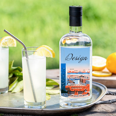 375 ml 500 ml 750 ml 1000 ml γυάλινη βότκα τζιν μπουκάλι με χαραγμένο χειρισμό επιφάνειας