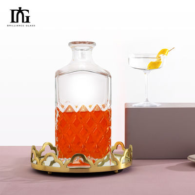 Λούξυ γυάλινο κολάρο χωρίς μόλυβδο Κρυστάλλινα γυαλιά ουίσκι Ντεκαντέρ με φελλό