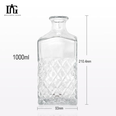 Λούξυ γυάλινο κολάρο χωρίς μόλυβδο Κρυστάλλινα γυαλιά ουίσκι Ντεκαντέρ με φελλό