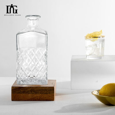 Λούξυ γυάλινο κολάρο χωρίς μόλυβδο Κρυστάλλινα γυαλιά ουίσκι Ντεκαντέρ με φελλό