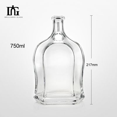 500 ml Vodka Spirit Gin Rum Glass Liquor μπουκάλι με υλικό βάση φελλού Λογότυπο γυαλιού Αποδεκτό