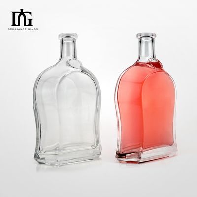 500 ml Vodka Spirit Gin Rum Glass Liquor μπουκάλι με υλικό βάση φελλού Λογότυπο γυαλιού Αποδεκτό