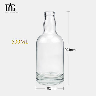 375 ml 500 ml κοντό μπουκάλι κρυστάλλινου υαλοπίνακα ουίσκι με θερμή σφραγίδα και ηλεκτροπληρωμή
