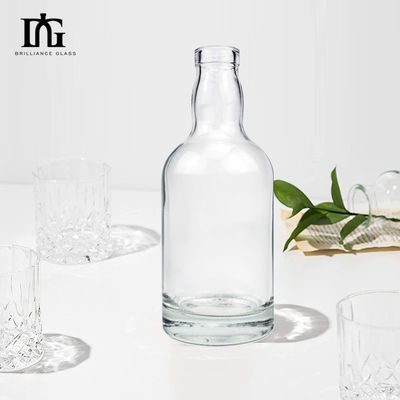 375 ml 500 ml κοντό μπουκάλι κρυστάλλινου υαλοπίνακα ουίσκι με θερμή σφραγίδα και ηλεκτροπληρωμή