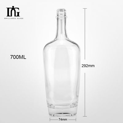250 ml/500 ml/700 ml/750 ml Προσαρμοσμένα γυάλινα μπουκάλια βότκα ουίσκι τζιν με καπάκι βίδας