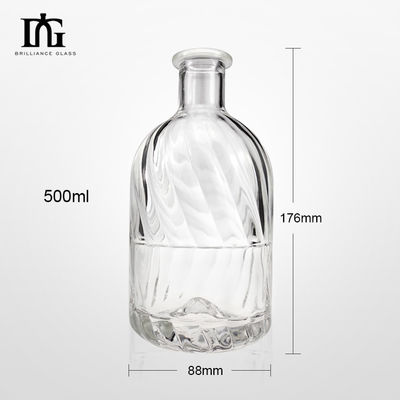 250 ml/500 ml/700 ml/750 ml χωρητικότητα χαρακτική επιφάνεια χειρισμός γυάλινο μπουκάλι για ουίσκι βότκα