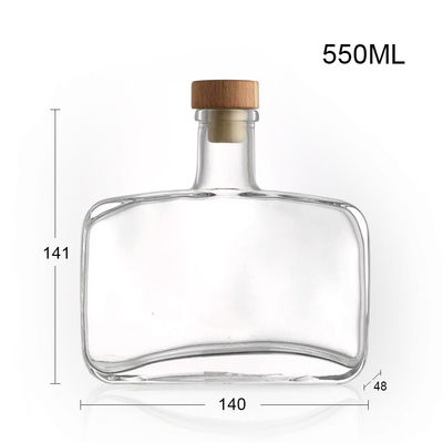 Γυάλινο κολάρο 70cl 75cl Ουίσκι Τεκίλα Ουίσκι Βότκα Τζιν Λικέρ Ρουμ τετραγωνικό μπουκάλι