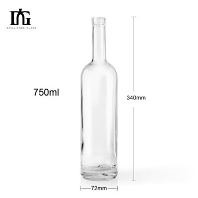 Ζεστό Άδειο 750 ml Λικέρ Τζιν Ουίσκι 500 ml Βότκα Μπράντυ Πνευματώδη Γυάλινο μπουκάλι για ποτά