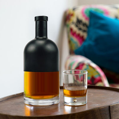 750 ml Custom Matte Black Glass Wine Flask Ιδανικό για συσκευασία σαμπάνιας και κόκκινου κρασιού