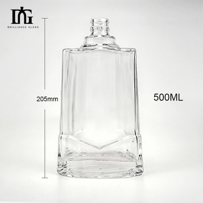 250 ml/500 ml/700 ml/750 ml τετραγωνικό μπουκάλι ουίσκι με φελλό βαρύ γυαλί πάχος κάτω