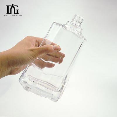 250 ml/500 ml/700 ml/750 ml τετραγωνικό μπουκάλι ουίσκι με φελλό βαρύ γυαλί πάχος κάτω