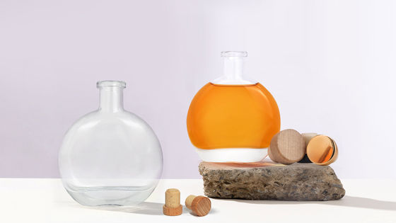 500 ml γυάλινο μπουκάλι με χαραγμένο σχήμα για τερματισμό του ρούμι με τζιν και μπράντυ