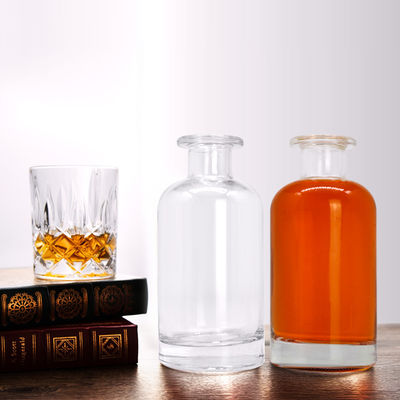 Κλασικό σχήμα Flint Brandy Spirits κενό λευκό ποτό γυάλινο μπουκάλι 500ml 700ml Super