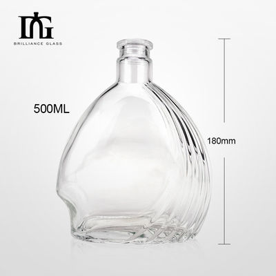 Επεξεργασία επιφάνειας χαρακτικής 500 ml Σχήμα κενό γυάλινο μπουκάλι οινοπνεύματος για σαμπάνια