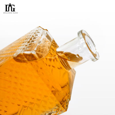 Τύπος σφράγισης Φελλός 700ml 375ml 500ml γυάλινο μπουκάλι για ουίσκι Λικέρ Square Βότκα
