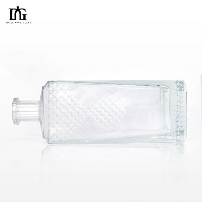 Τύπος σφράγισης Φελλός 700ml 375ml 500ml γυάλινο μπουκάλι για ουίσκι Λικέρ Square Βότκα